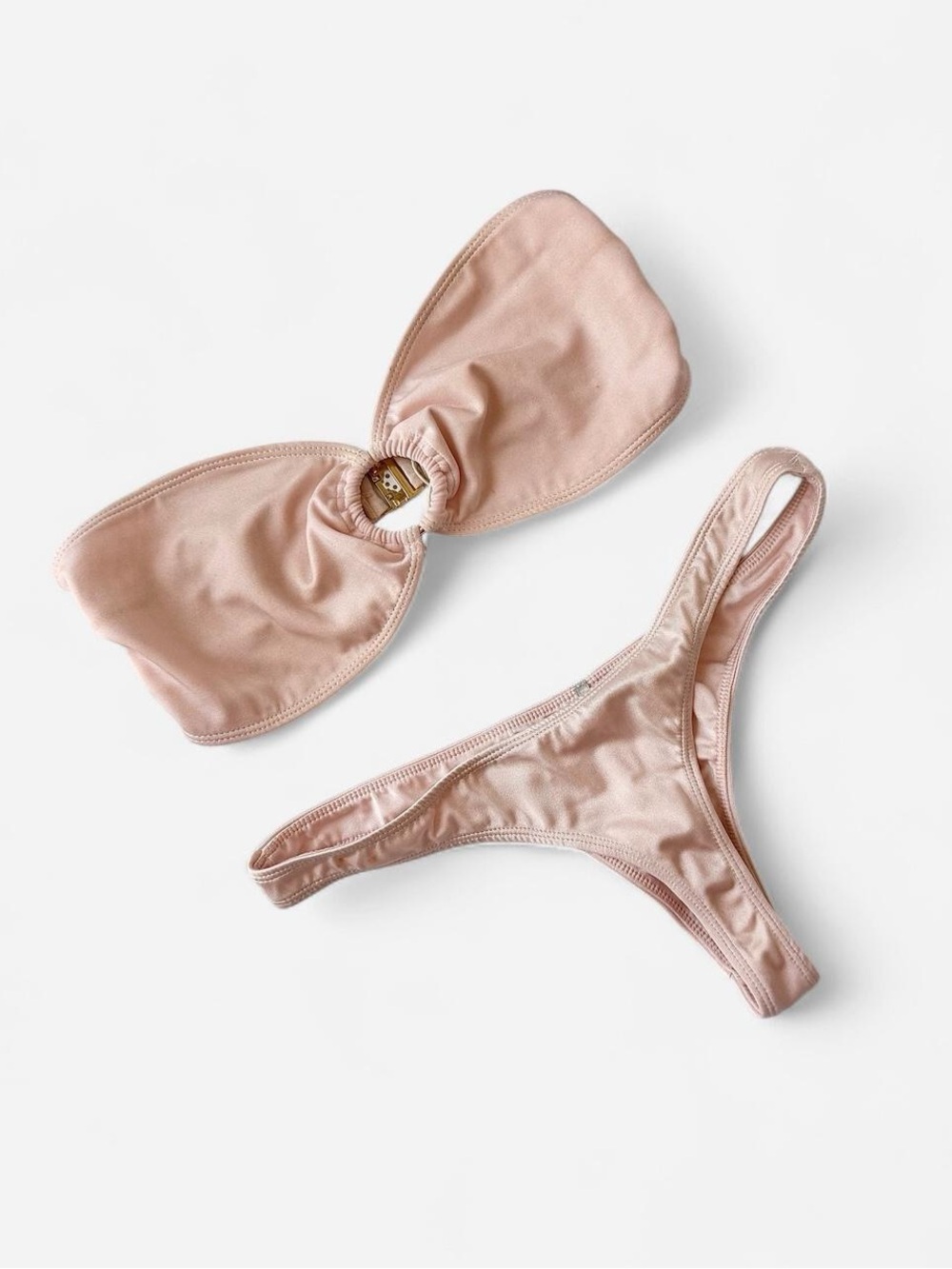 Gooseberry Seaside Blush Bandeau Bikini Set